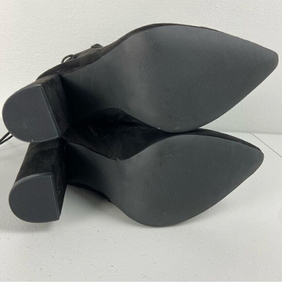 Shoe Dazzle Ivona Black Micro Suede Over the Knee Boots Grunge Streetwear Sz 8.5 - Picture 5 of 11